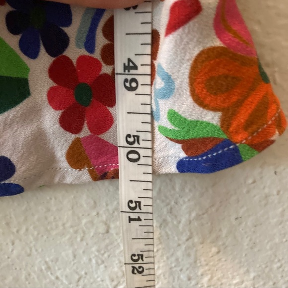 RIXO Steph floral cut out puff sleeve midi dress cream multicolor retro size 6 - Picture 11 of 16